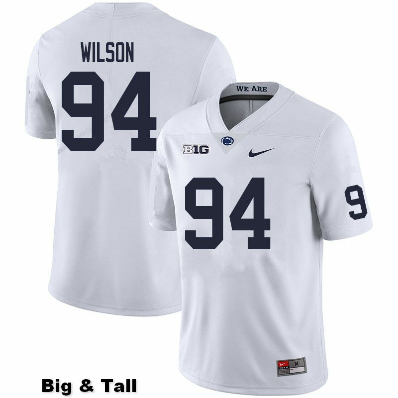 NCAA Nike Men's Penn State Nittany Lions Jake Wilson #94 College Football Authentic Big & Tall White Stitched Jersey IAT2798FA